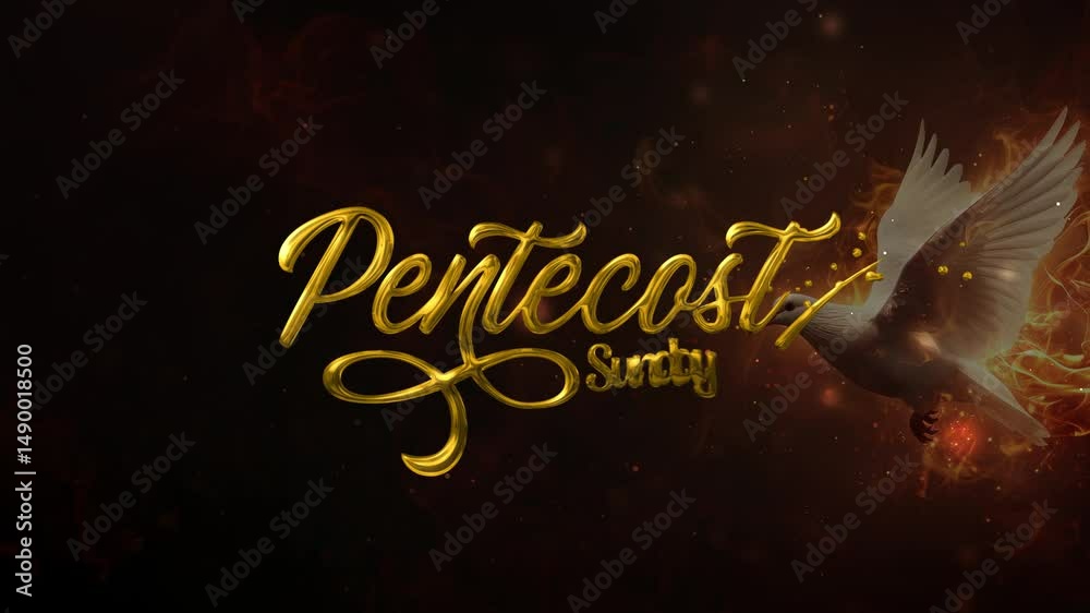Pentecost Sunday concept with a symbolic dove and flames, perfect for religious themed designs, church events, or spiritual illustrations.