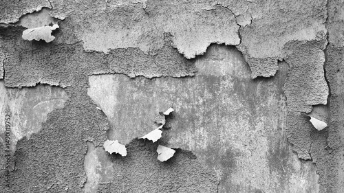 gray background, photo shows old plaster on the wall of a building
