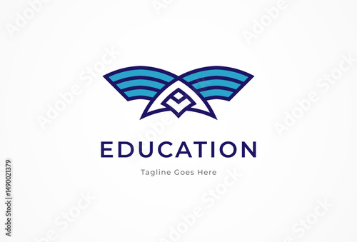 Initial Letter A book Logo, book with letter A combination, education logo design template element, vector illustration