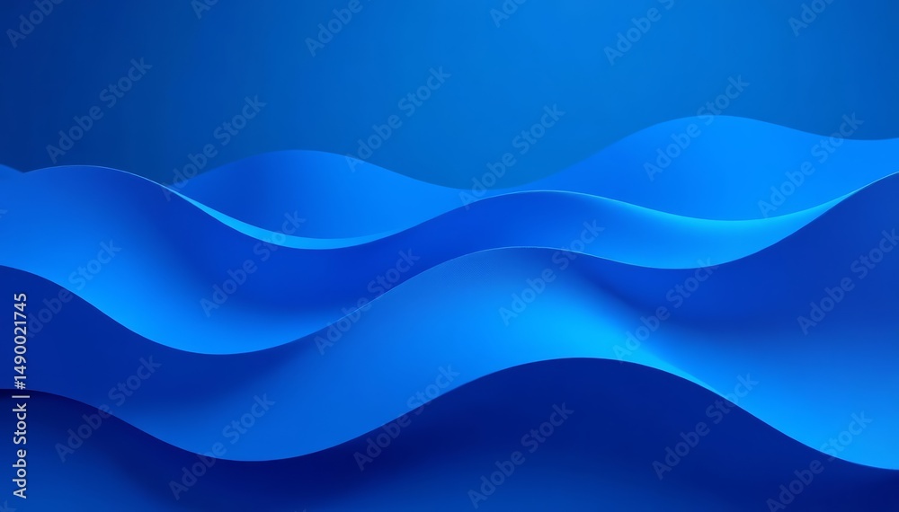 Fototapeta premium Abstract blue wallpaper with flowing wavy lines, seamless background, vector, texture, design