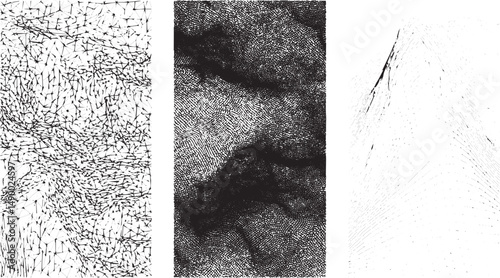 Set Of Grunge, Abstract dirty or aging frame. Dust particle and dust grain texture on white background, dirt overlay, Dust scratches overlay. Old film texture. Black aged screen with white dirt effect