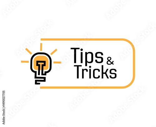 tips and tricks sign on white background	