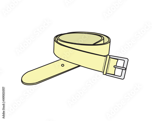 Men's leather belts vector design technical illustration by adobe illustrator.