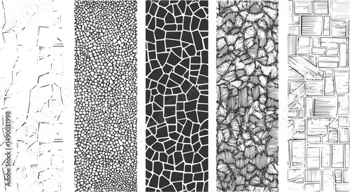 Set of distressed black texture. Dark grainy texture, Vector scratch grunge texture background. Grunge background. One color graphic resource set.