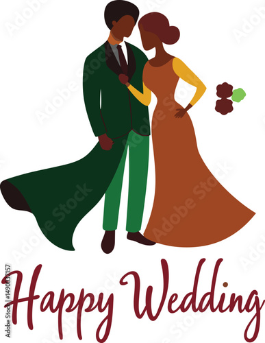 Happy wedding free vector template
