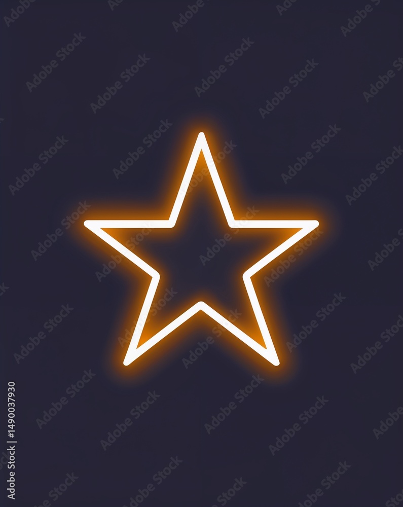 Obraz premium Hex star shape glowing in the dark on plain dark background