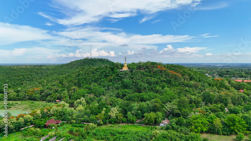 Buriram's Pride. Phra Suphattharabophit and the Stunning Landscape of Khao Kradong, buddha statue in thailand.