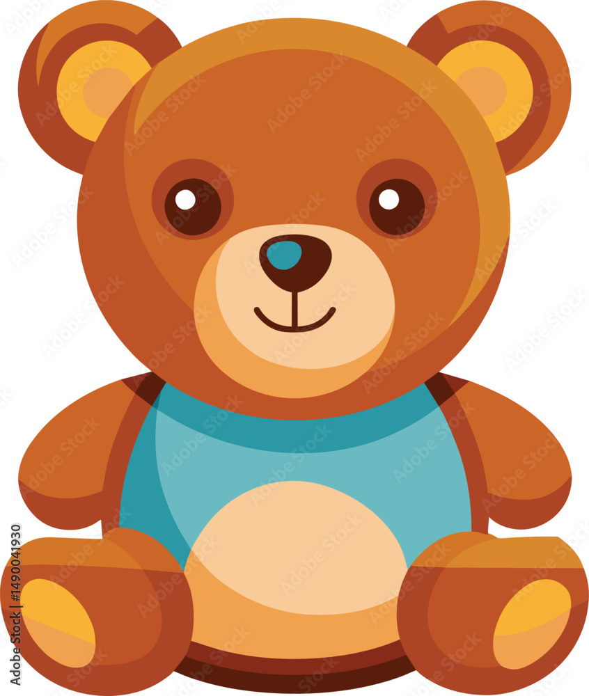 Cute Brown Teddy Bear Toy Childrens Illustration Cute Brown Teddy Bear Toy Childrens Illustration