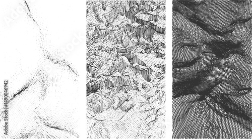 Grunge Cracked Ink Texture Pack, Vintage grunge texture kit. Abstract noise overlay, Abstract grunge concrete wall distressed texture background