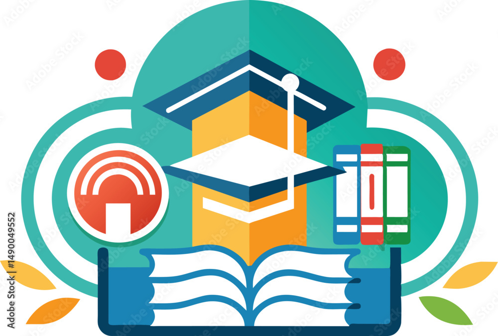 Naklejka premium Education Graduation Books Learning Knowledge