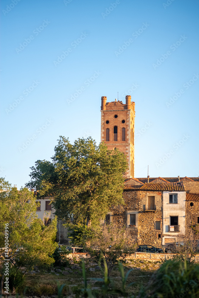 the bell tower of the church of Rivesaltes the bell tower of the church of Rivesaltes