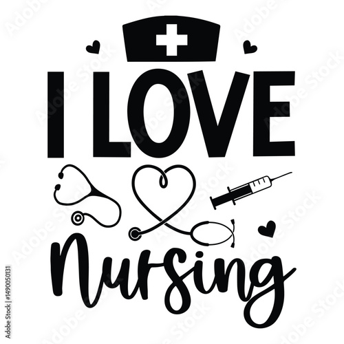 I love nursing SVG Art & Illustration