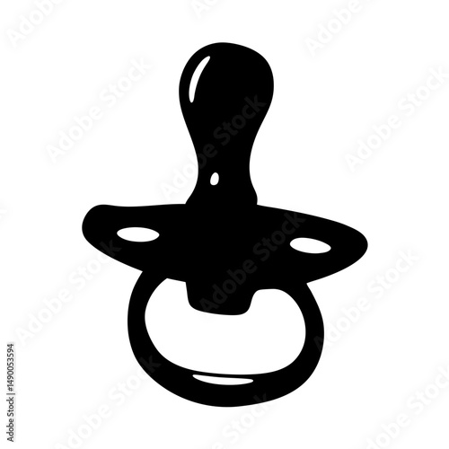 Baby pacifier black silhouette vector illustration