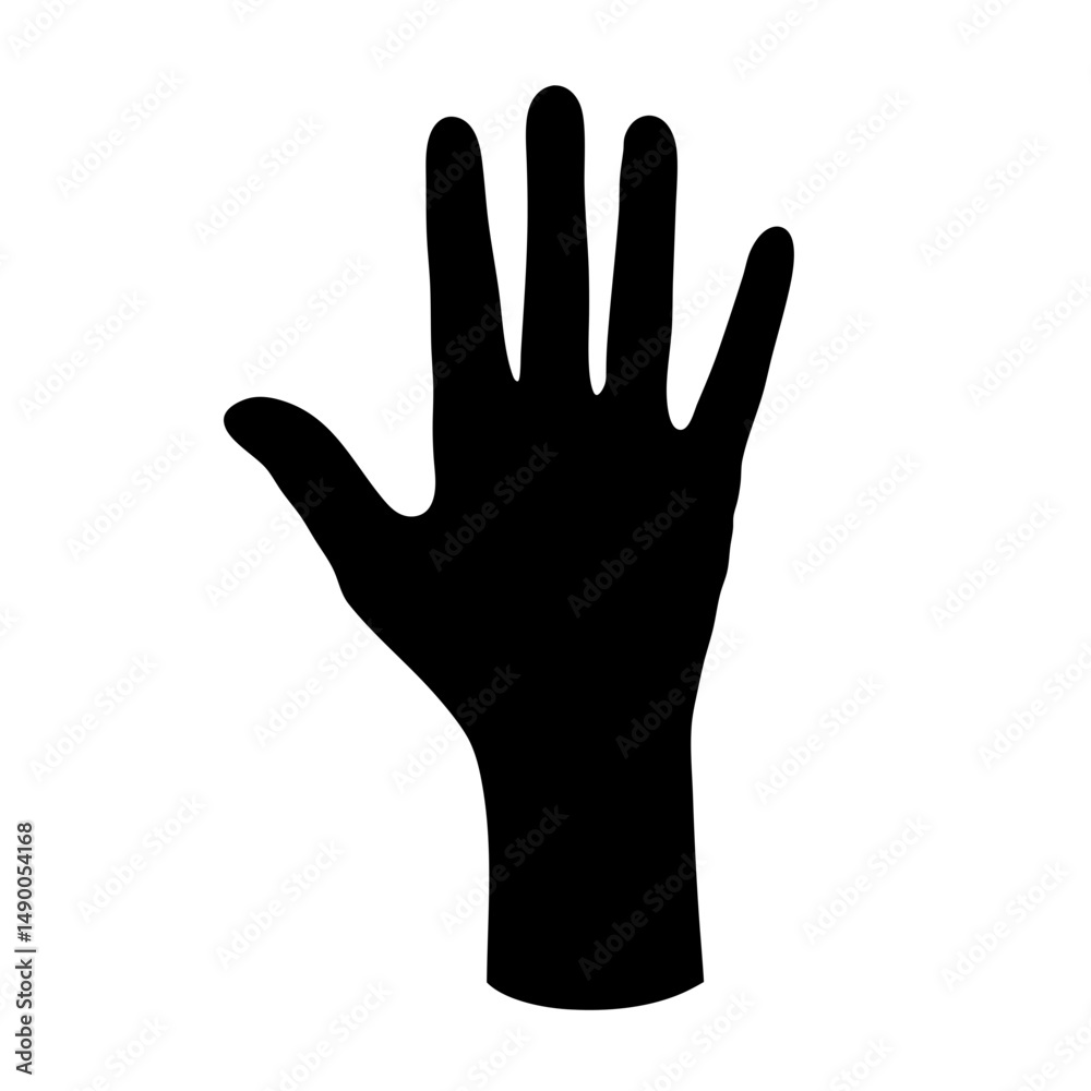 Obraz premium Hand black silhouette vector illustration