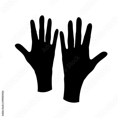 Hand black silhouette vector illustration