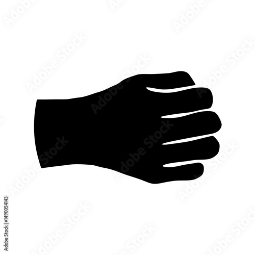 Hand black silhouette vector illustration