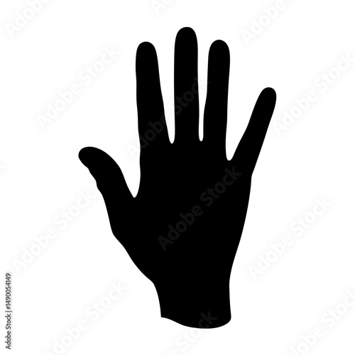 Hand black silhouette vector illustration