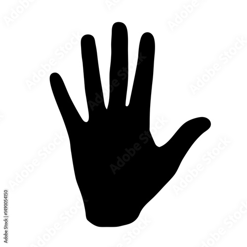Hand black silhouette vector illustration