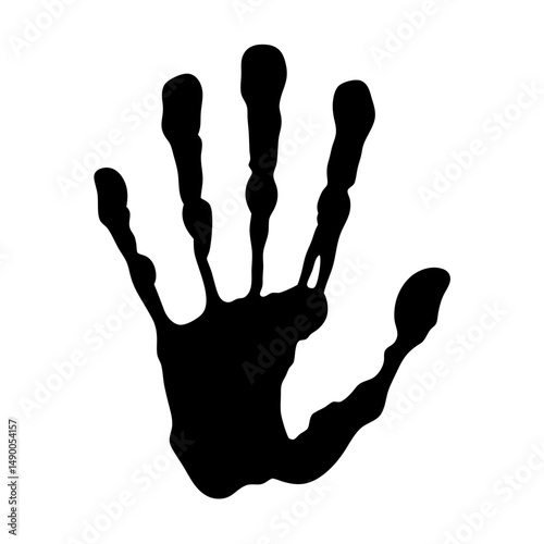 Hand black silhouette vector illustration