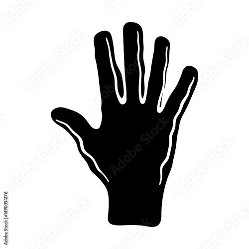 Hand black silhouette vector illustration