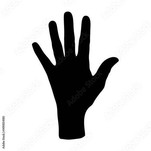 Hand black silhouette vector illustration