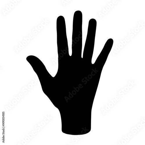 Hand black silhouette vector illustration
