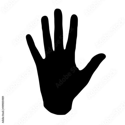 Hand black silhouette vector illustration