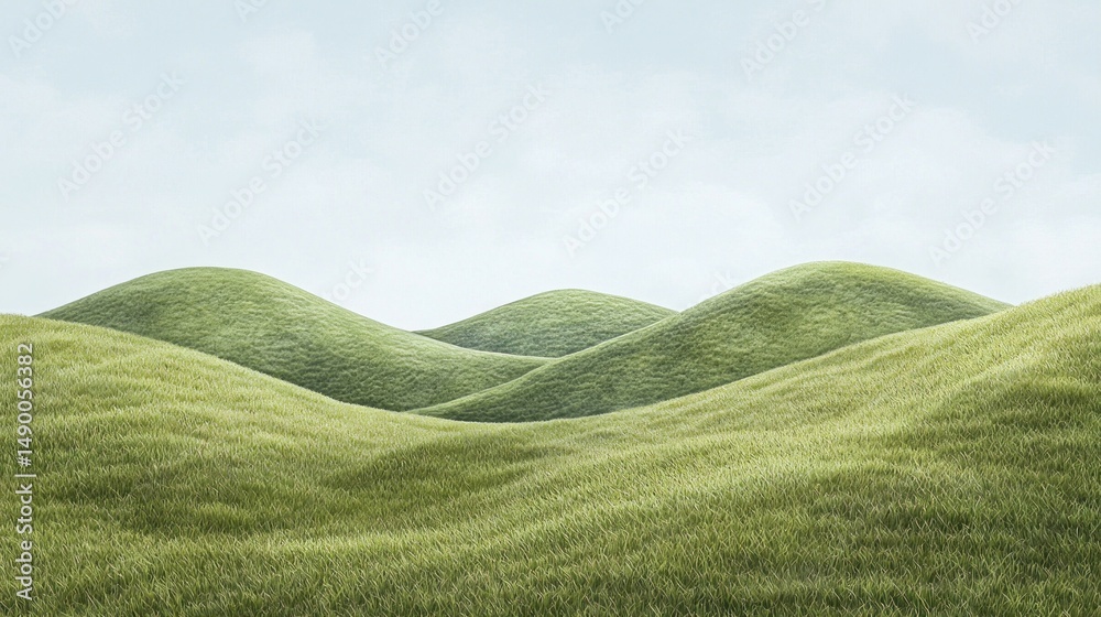 Obraz premium Rolling hills covered in green grass