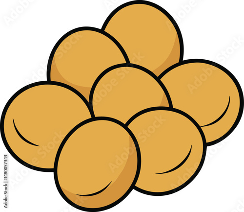 Chickpeas on White Background Cartoon Vector Illustration
