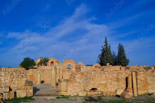 L'antica città Romana di Sufetula, con il foro ed il teatro perfettamente conservati. Sbeitla, Tunisia