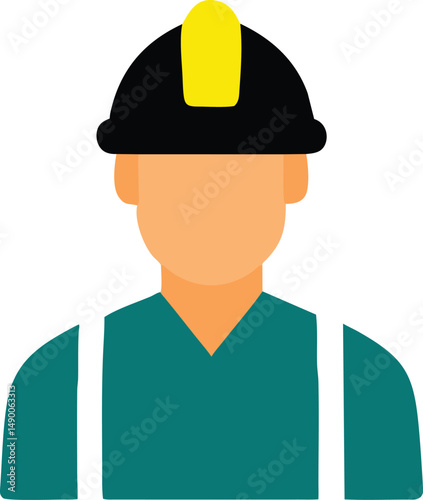 Construction Worker Icon Safety Helmet Green
