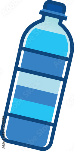 Blue Water Bottle Icon Design Graphic