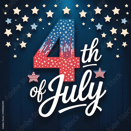 4th of July Celebration Graphic – Patriotic Independence Day Design