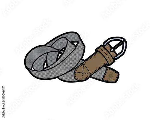 Fashion belts vector design technical flat sketch by adobe illustrator.