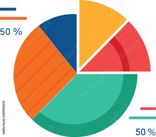 Free Download Colorful Pie Chart Infographic Business Data - GFXLoad