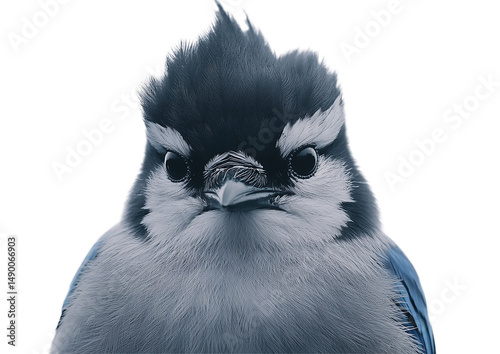 Obraz na płótnie Blue Jay. Portrait of a bird on a white background. w salonie