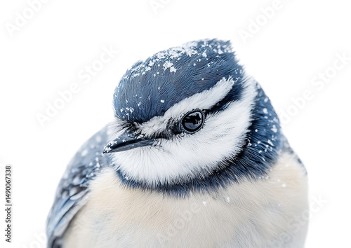 Obraz na płótnie Eurasian Blue Tit. Portrait of a bird on a white background. w salonie