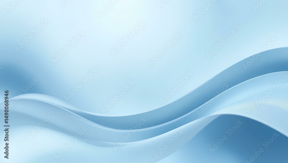 Naklejka premium Soft blue waves on a smooth background create a serene and calming visual, perfect for various designs and themes.