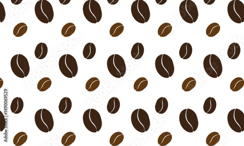 Seamless pattern of coffee beans in grunge style.This design is likely intended for use in backgrounds, packaging, or coffee-related products. vector.