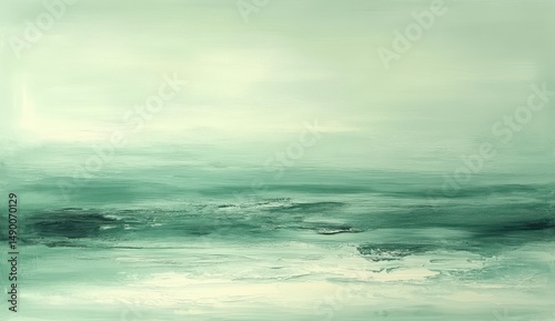 Wallpaper Mural Abstract Green Landscape Painting Serene Horizontal Bands Torontodigital.ca