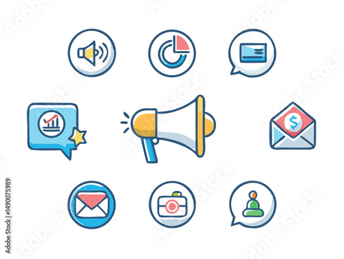 marketing tools business icons