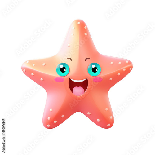 Cartoon starfish with a happy expression