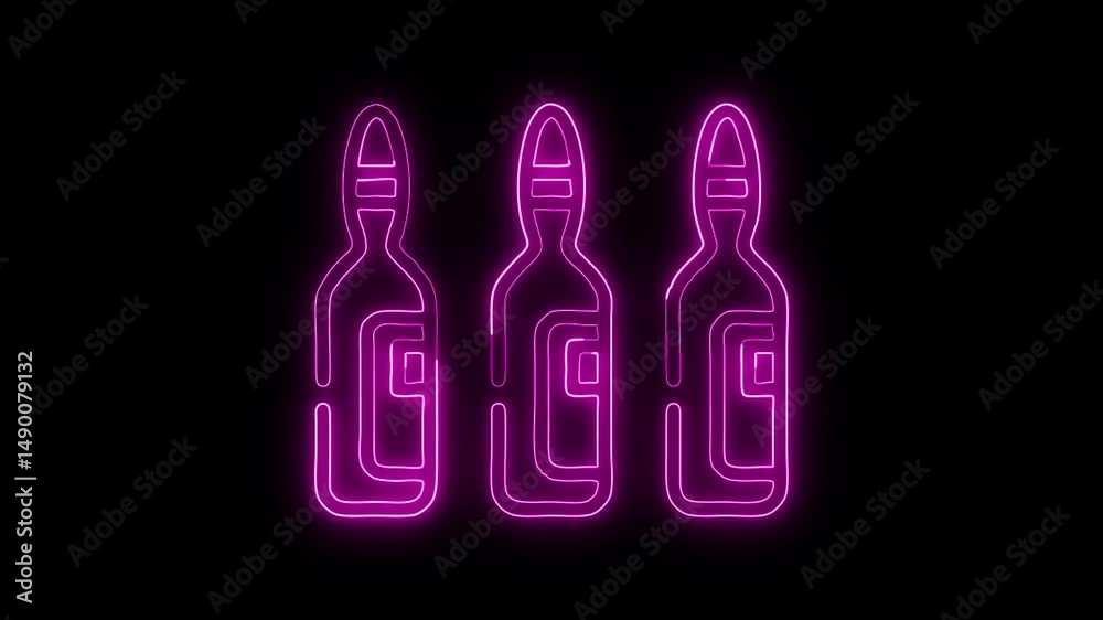 Vials icon HD Video black background Vials icon HD Video black background