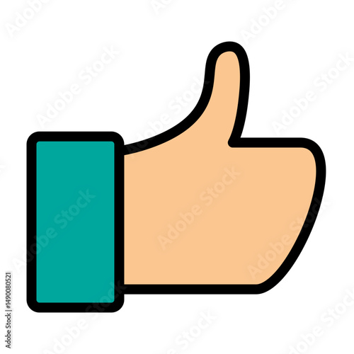 Thumbs Up Vector Filled Icon Design