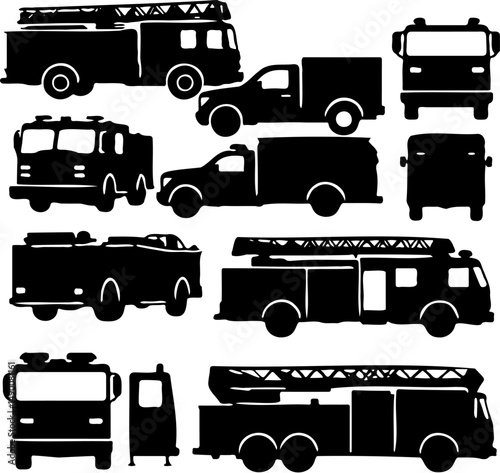vector illustration silhouette of fire truck