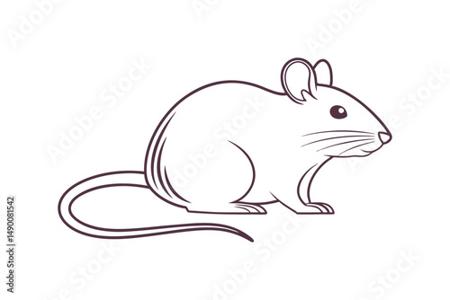 mouse rat rodent silhouette black animal side view vector illustration
