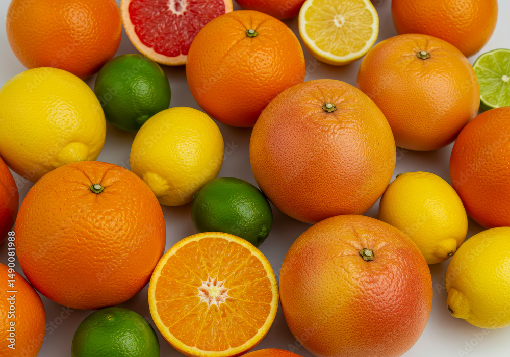 Vibrant Citrus Fruits Background Fresh Oranges Lemons Grapefruits Limes Vibrant Citrus Fruits Background Fresh Oranges Lemons Grapefruits Limes