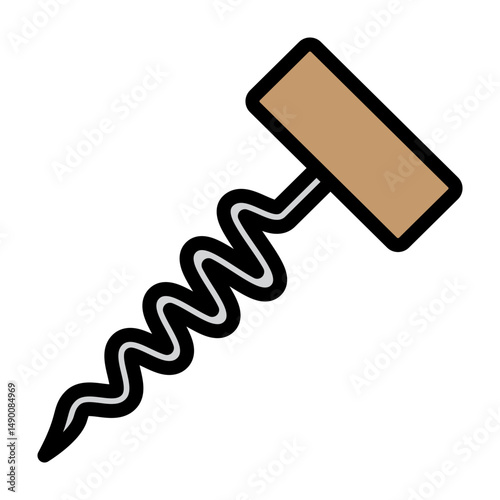Corkscrew Vector Filled Icon Design