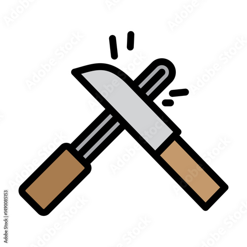 Knife Sharpner Vector Filled Icon Design