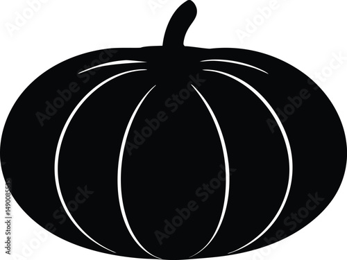 Pumpkin puff silhouette vector illustration.